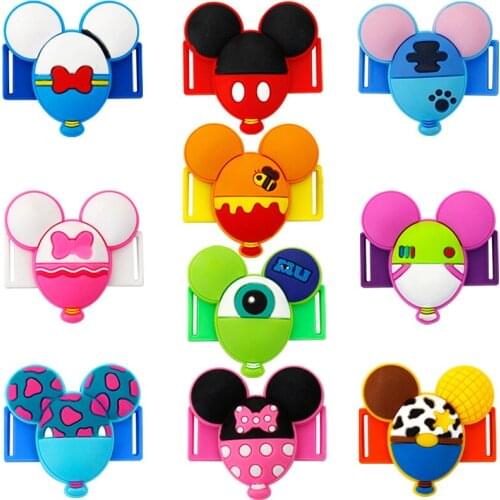 50pcs/lot Disney Cartoon Shoelaces Buckle Shoelace Winder Silicone Buckle Shoelaces Accessories DIY Sneaker Kits Shoe Decoration