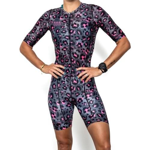 Triathlon summer cycling ropa de mujer team uniform short-sleeved sexy skin suit new TRES PINAS running swimming tights vestidos