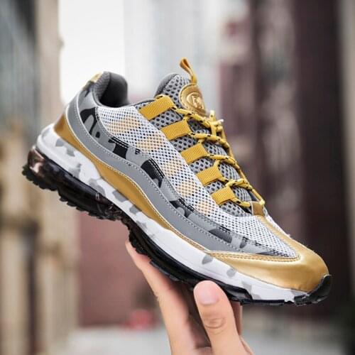 Air Sole Running Shoes for Men Comfortable Brand New Sneaker Size 39-46 Lace-up Outdoor Mesh Fitness Jogging Sport Shoes for Men