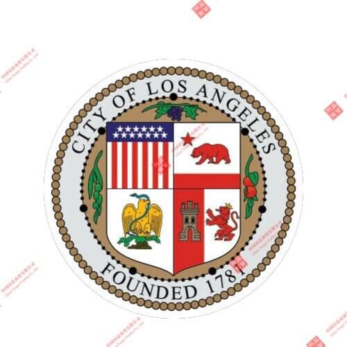 Cartoons Car Sticker Seal of The City of Los Angeles Vinyl Motorcycl Decals Cover Scratches Waterproof PVC