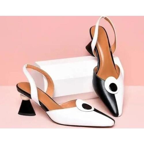 Marlisasa Women Classic Green High Quality Slip on Square Heel Shoes for Night Club Lady White Pumps Zapato Negro Tacon H6123