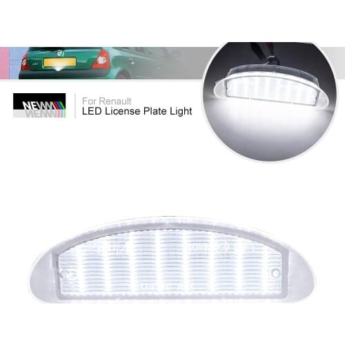 1PC Error Free LED Tail License Number Plate Lights Lamps 18 3528 SMD Car Auto For Renault Clio II Twingo I