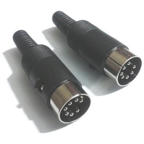 10pcs DIN Plug Connector 7 Pin with Plastic Handle