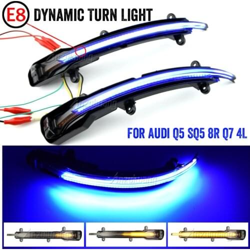 2pcs For Audi Q5 SQ5 8R 2010-2017 Q7 Facelift 2010-2015 LED Side Wing Dynamic Turn Signal Light Rearview Mirror Indicator