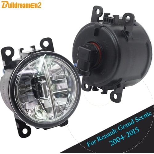 Buildreamen2 2 Pieces Car LED Bulb Fog Light DRL Daytime Running Light 12V Accessories For 2004-2015 Renault Grand Scenic