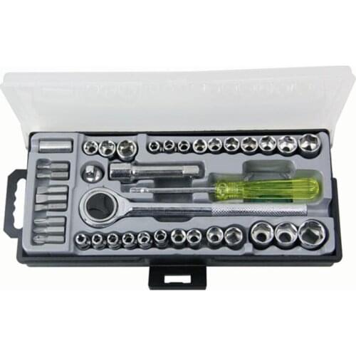 40pcs 1/4 3/8 metric sae 8pt screw bits socket wrench set auto hardware tool kit