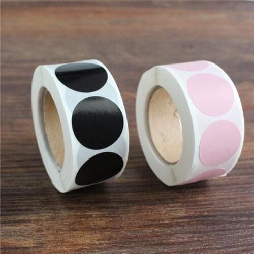 500pcs round sticker black and pink gift packing stickers adhesive envelop seals Labels 1 inch