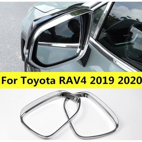 Car-Styling Accessories ABS Chromed Car Rearview Mirror Eyebrow Shield Cover Trims Stickers For Toyota RAV4 RAV 4 XA50 2019 2020