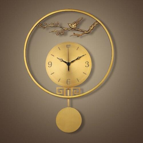 New Chinese Style Large Wall Clock Living Room Household Fashion Creative Quartz Clock Home Decor Wall Watch Modern Wall Clocks