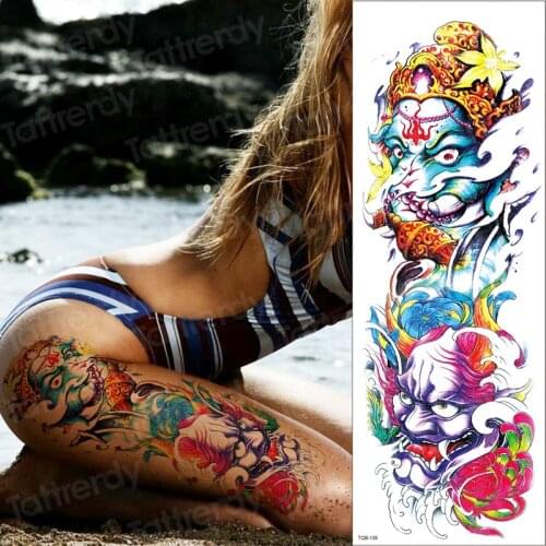 Large arm sleeve tattoo waterproof sexy tatoo for woman temporary tattoos leg fish water color tattoo sticker removable body art