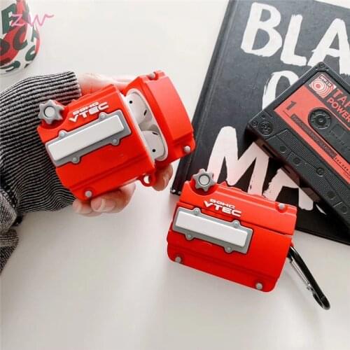 Case funny for airpods1 2 soft silicone 3d car creative engine headphone protection cover for airpods pro keyring with hook