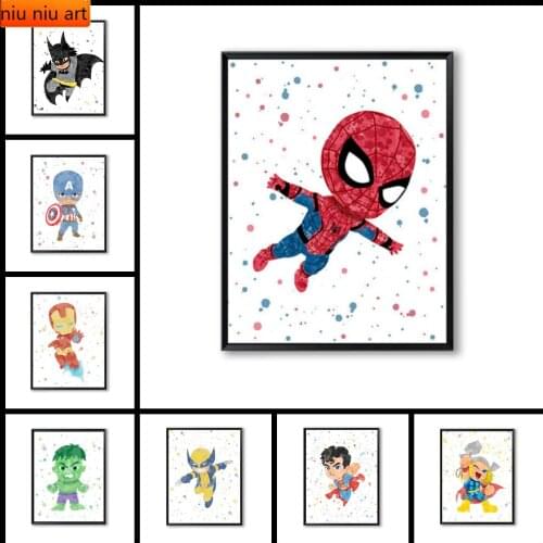 Diy Full Diamond Embroidery Diamond Mosaic Diamond Painting Cartoon Superhero Cross Stitch Kits Home Decoration Christmas