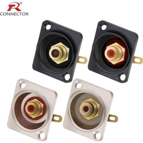 1Pc D-type Female Socket RCA Female Converter Panel Mount Classis Connector Soldering Audio Video Jack