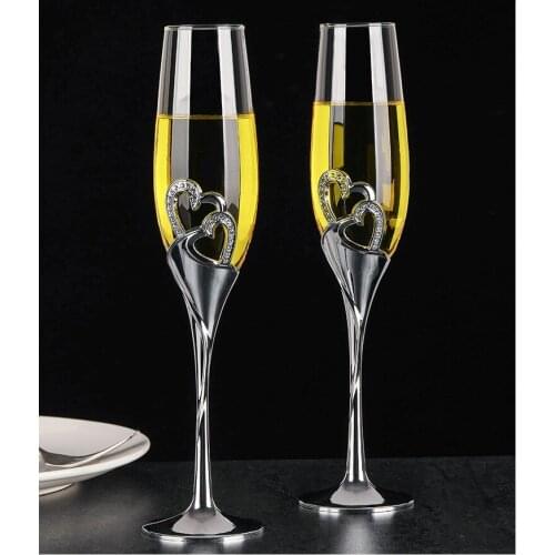 Crystal bubble champagne glass red wine cup set wedding gift transparent glass high foot red wine cup wine glasses wine glass