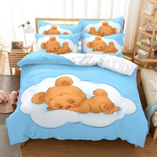 3D Printed Bedding Set Animal Cartoon Bedclothes Colorful Cute Bed Set Designer Bedding Set For Kids Twin Full Queen King