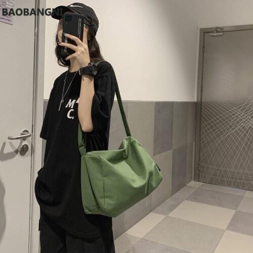 Korean womens messenger bag ins student class bag Japanese large-capacity wild shoulder bag lazy canvas bag