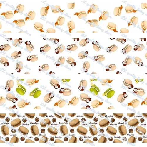 16-75mm Cartoon Macaron Printed Grosgrain Ribbon/16mm Printed Elastic Foe Ribbons DIY Hair Bows Sewing Webbing 50 Yards