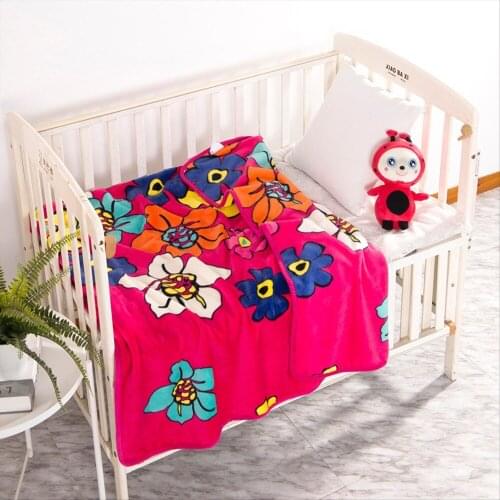 Red Blanket Flower 3D Print Soft Boy Girl Baby Coral Fleece Blankets 59X79 Inch Autumn Thick Warm Sofa Bed Sheets Gifts
