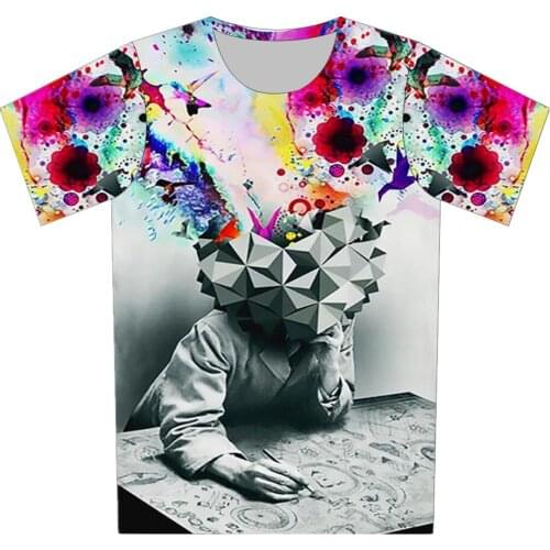 2018 Summer New Fashion The Thinker Printing Abstract t-shirt Unisex Boy Girl Casual 3d t shirt for Children harajuku tee shirt
