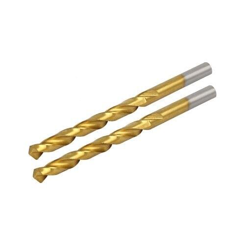7.2mm Drilling Dia Titanium Plated 2 Flutes Straight Shank Twist Drill Bit 2pcs
