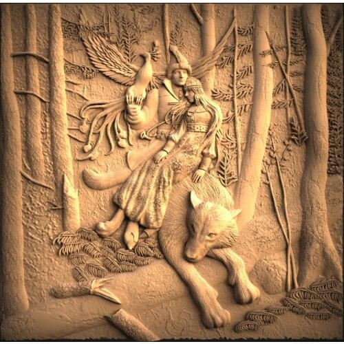 3d STL Model for CNC Router 3D Printer Artcam Aspire Bas Relief_Decor relief “Prince and princess” CNC files