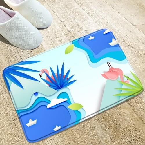 Cartoon Bath Mat Children Rainbow Home Decoration Products Door Kitchen Non-Slip Mats Front Hall Welcome Rugs Flannel Washable