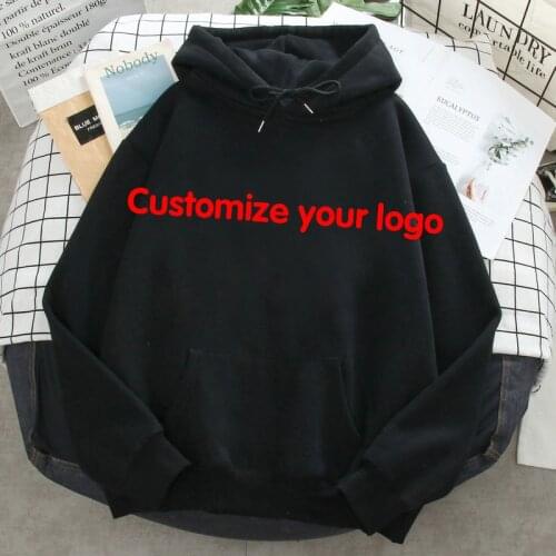 Mens/Woman Solid 2021 New Hoodie Oversize Customize Your Logo Fashion Pullovers Female Casual Long Sleeve Tops K-pop Clothing