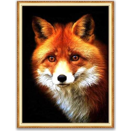 Animal Fox DIY Embroidery Cross Stitch 11CT Kits Craft Needlework Set Cotton Thread Printed Canvas Home Decoration Room Hot Sell