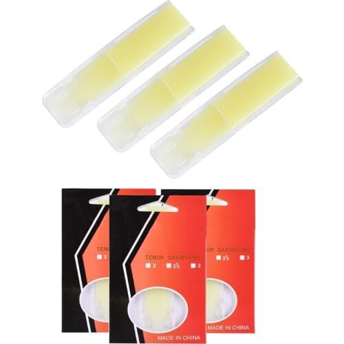T4MF Pack of 3 Saxophone Reeds, Strength 1.5/2.0/2.5, Traditional Flat Clarinet Reeds, Clarinet Reed Resin Reeds