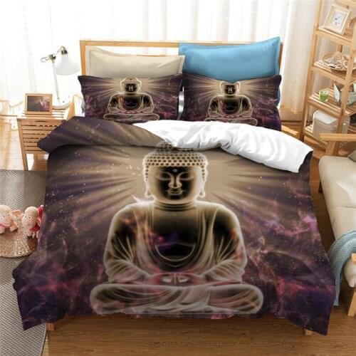 3D Buddha printed duvet cover with pillowcase King bedding sets luxury bed linen comforter set bedclothes twin bed set