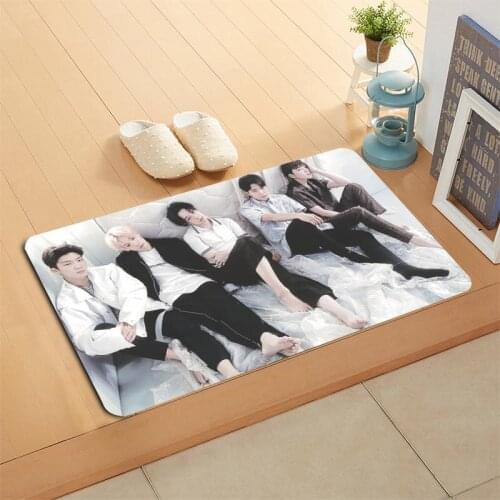 Custom KPOP WINNER Doormat Floor/Bath/Kitchen/Beach Mat Flannel Sponge Fabric 3D Printed Shaggy Decoration For Bedroom
