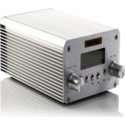 2017 New Technology Free Shipping 1W/6W Wireless Mini Power Radio Broadcast NIO-T6B pll-fm-transmitter With PC Control
