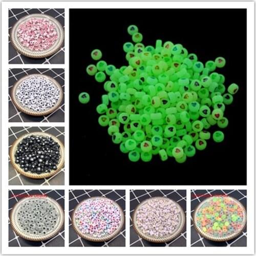 New 100pcs /lot 6mm Acrylic Spaced Beads Round Shape Love Heart For DIY Jewelry Making Handmade Bracelet