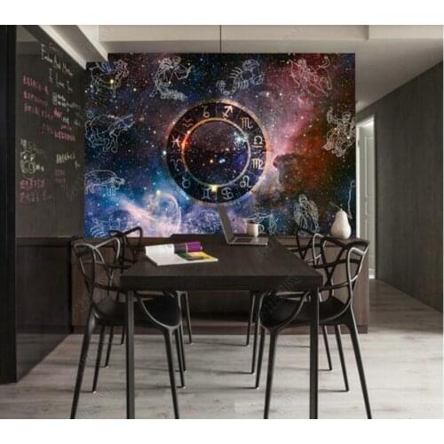 Papel de parede The eight planets of the galaxy in the vast universe 3D wallpaper mural,living room home decor