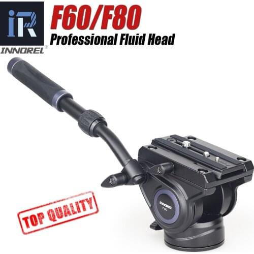 F60/F80 Video Fluid Head Panoramic Hydraulic DSLR Camera Tripod Head for Monopod Slider adjustable Handle Manfrotto Q.R. Plate