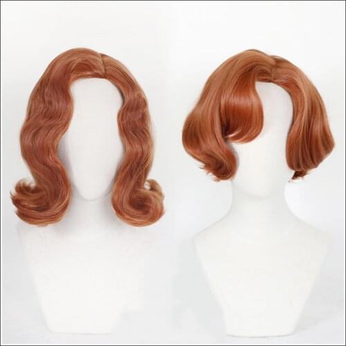 The Queens Gambit Cosplay Wig TV Heroine Beth Harmon Wig Lovely Retro Beth Lady Curly Hair With Free Wig Cap + Wig Cap