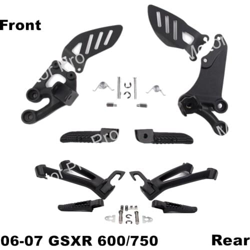 Footrests For Suzuki GSXR 600 750 2006 2007 Front Rear Foot Pegs Pedal Brackets Motorcycle GXS R600 R750 GSXR600 GSXR750 GSX750R