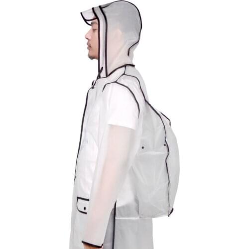 Fashionbackpack space RainCoat Women/men Covered Transparent EVA RainCoat Adult Hiking Rain Poncho For Climbing