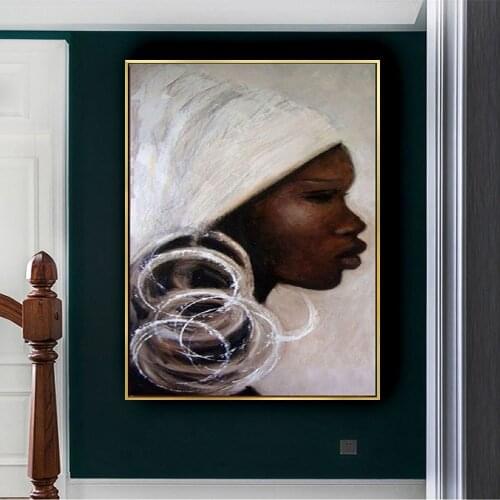 Modern artist handmade high quality oil painting abstract African tribal character portrait painting canvas painting wall art