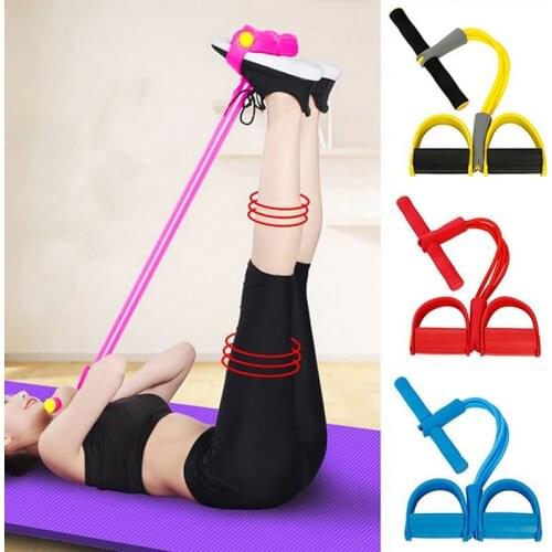 Gym Fitness Resistance Bands Exercise Equipment Elastic Up Pull Rope Indoor Workout Bands Sport 4 Tube Pedal Ankle Puller