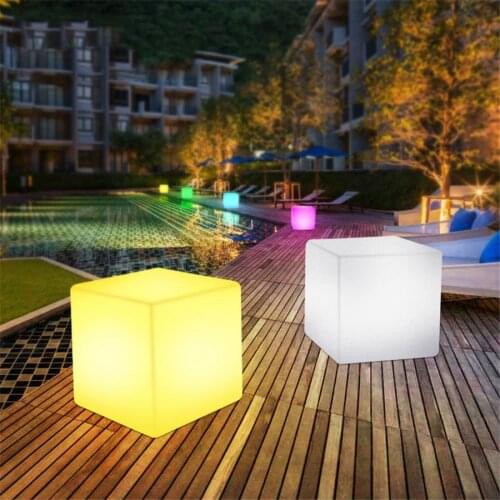 Outdoor Garden Glowing Cube Chair Light Waterproof Rechargeable LED Cube Seat Stool Light For Party Event Bar Restuarant Decor