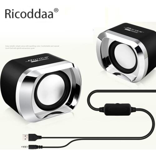 USB 2.0 Notebook Speakers Wired Stereo Mini Computer Speaker For Desktop Laptop Notebook PC MP3 MP4 3.5mm Portable Bass Music