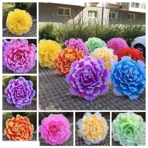 Party opening dance stage performances, performances, props, double petals, peony flowers