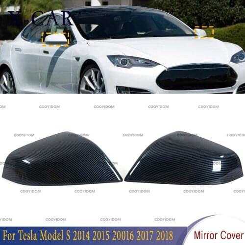 X-CAR Side Rearview Mirror Cover Cap Carbon Fiber Shell Sport Style Car Styling For Tesla Model S 2014 2015 20016 2017 2018