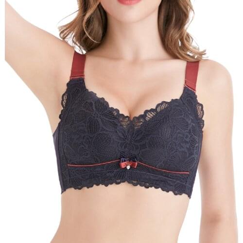Plus Size Bras For Woman Minimizer Lace Bralette Wire Free Push Up Lingerie Underwear For Woman Convertible Straps Bras Ladies