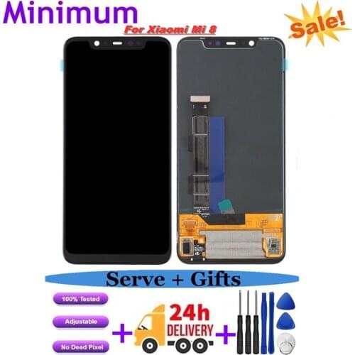 For Xiaomi Mi 8 Mi8 6.21" TFT LCD Display Touch Screen Digitizer Assembly Replacement LCDs + Tools