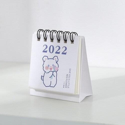 1PC 2022 Cute Creative Mini Desk Calendar Decoration Stationery School Supplies