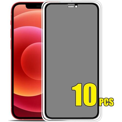 10pcs Privacy Tempered Glass Private Screen Protector Full Cover Film For iPhone 13 Pro Max 12 Mini 11 XS XR X 8 7 6 Plus SE