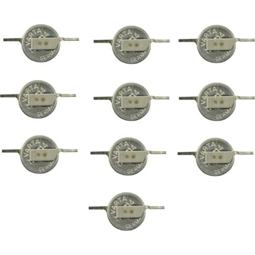 10PCS ML614 ML614S MC614 MS614 3V 1.5mAh Li-ion Rechargeable Button Coin Cell Battery with Welding Foot for Varta ML614 Battery