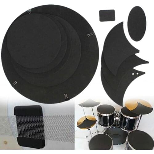 10Pcs Bass Non Toxic Drum Snare Rubber Foam Folding Sound Off Tool Accessories Practical Practice Cymbal Mute Silencer Pad Kit